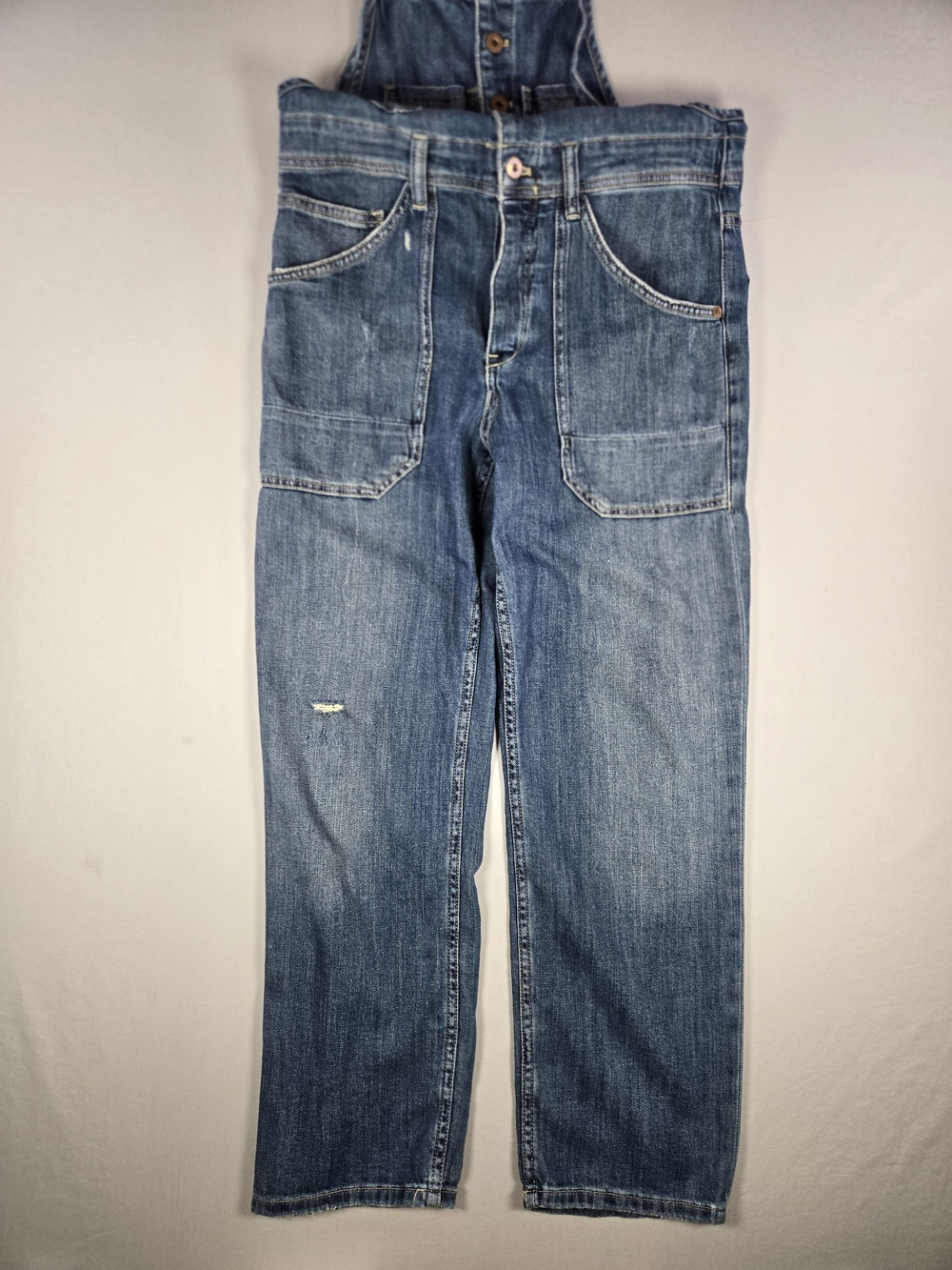 Anthropologie Pilcro The Painters Denim Distressed Boho Overalls Size 27 - Picture 3 of 12